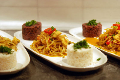 Hähnchen-Curry mit Lotao Reis