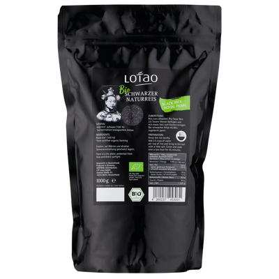 Freisteller vom BIO-Premium Schwarzen Reis Royal Black Pearl von Lotao in der 1kg Vorratspackung