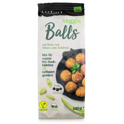 Lotao Veggie Balls Mix für vegane Hackbällchen sind bio und lecker gewürzt