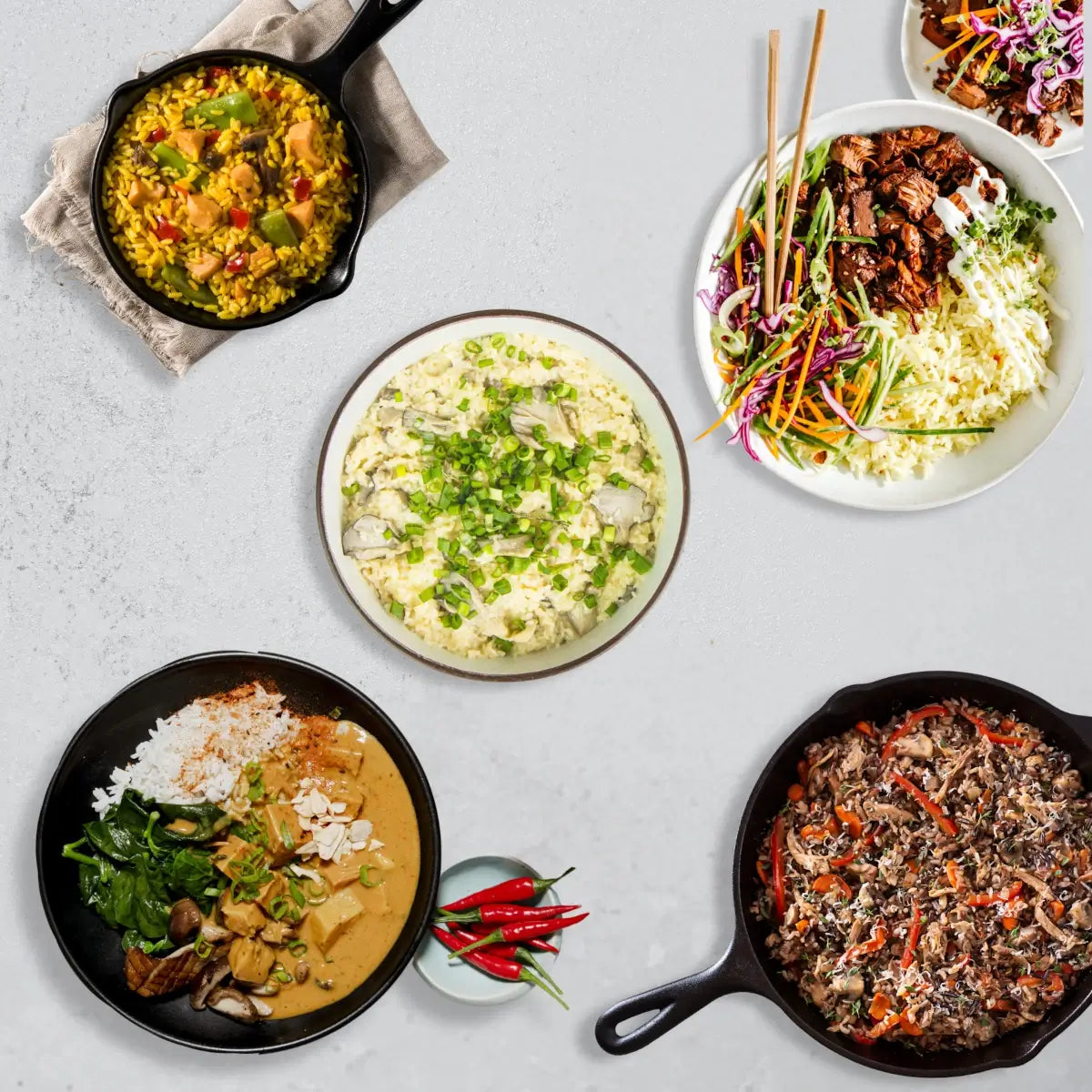 Gerichte mit Lotao 6er Mix Set mit klassischen Reis-Sorten in Bio-Qualität