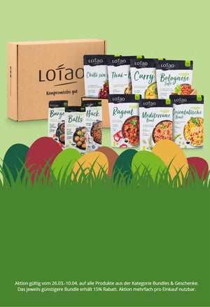 Bio Ostergenuss mit Lotao Aktion: Spare 15% auf jedes 2. Bundle, auch als Geschenk