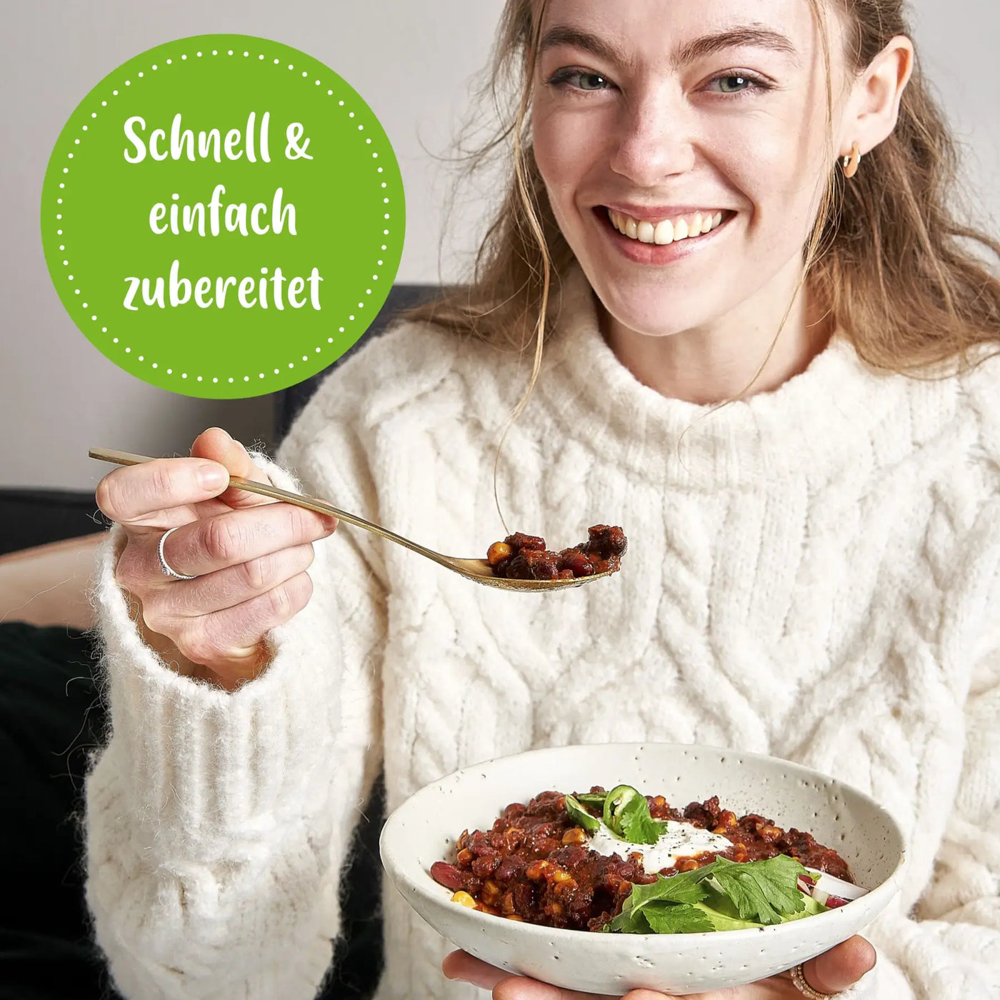 Veggie Chili sin Carne als veganes Fertiggericht von Lotao ist schnell und einfach zubereitet