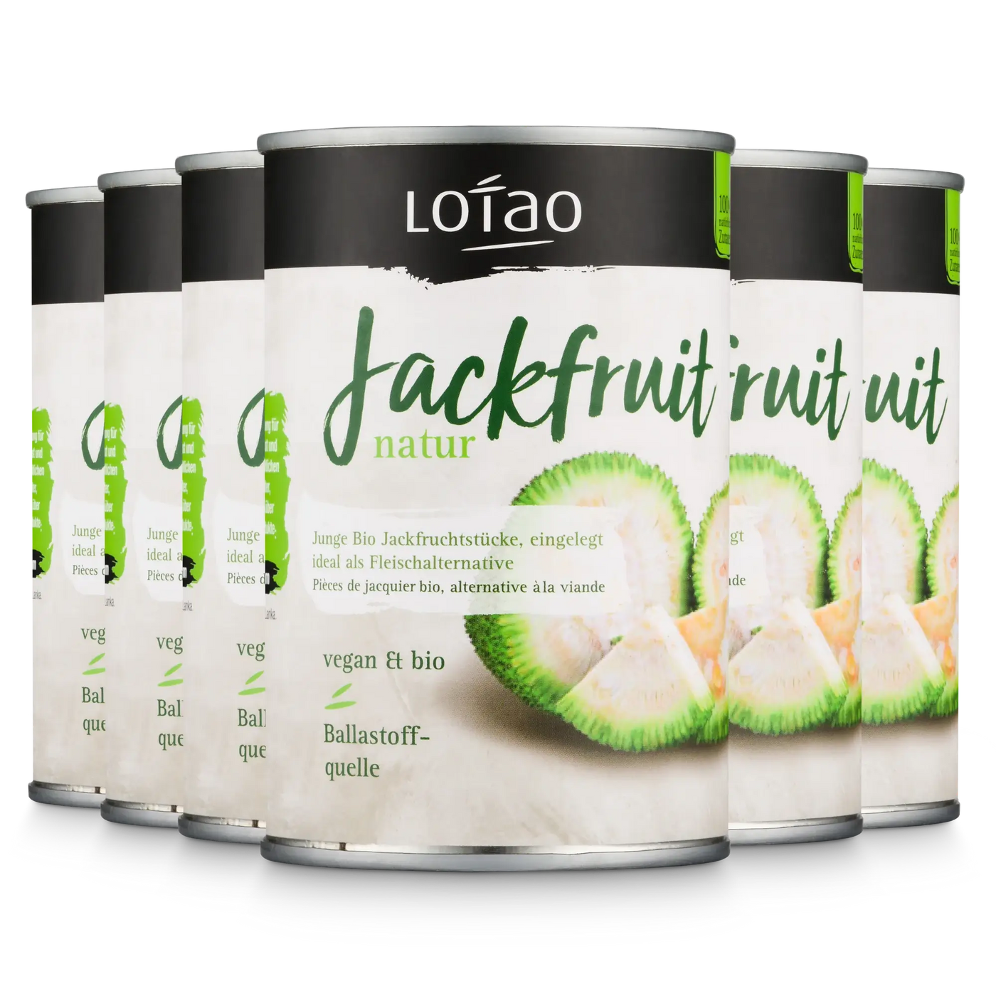 Junge Jackfruit Natur in der Dose als veganer Fleischersatz von Lotao im 6er Set 400g