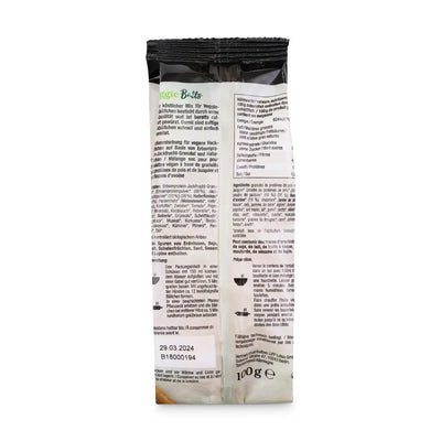 Rückseite der Lotao Veggie Balls Mix für vegane Hackbällchen. Der Mix ist bio und daher ohne Farb- und Konservierungsstoffe, er enthält viele Proteine und ist einfach und schnell zubereitet. 