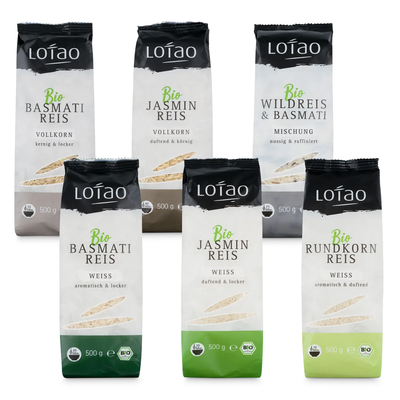Lotao 6er Mix Set mit klassischen Reis-Sorten in Bio-Qualität